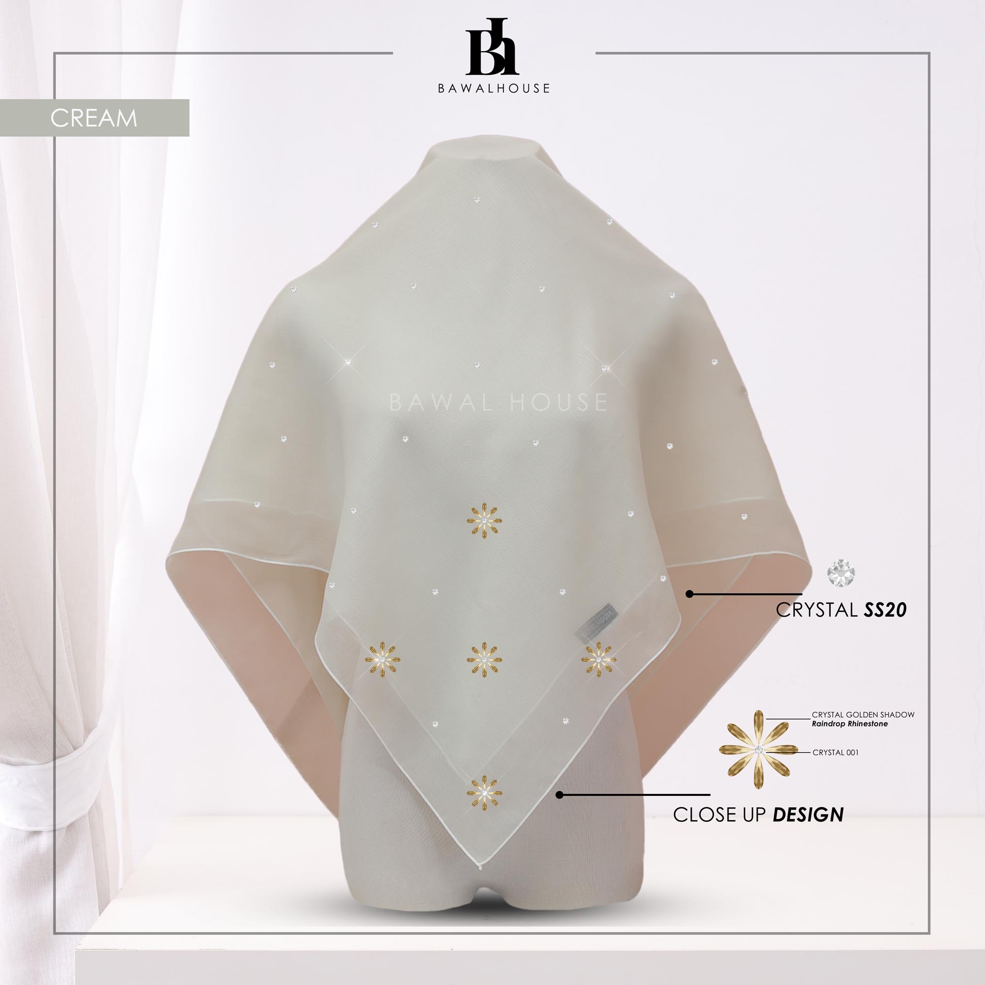 Bawal Rania Luxe BH04 (Cream)