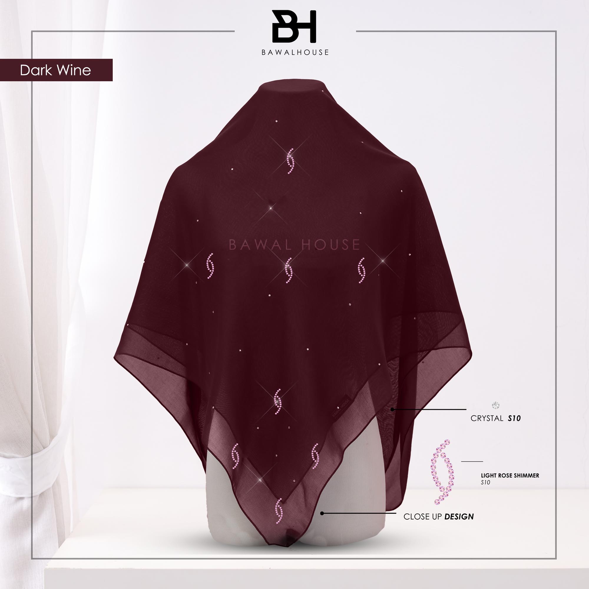 Bawal Dahlia Luxe BH32 (Dark Wine)