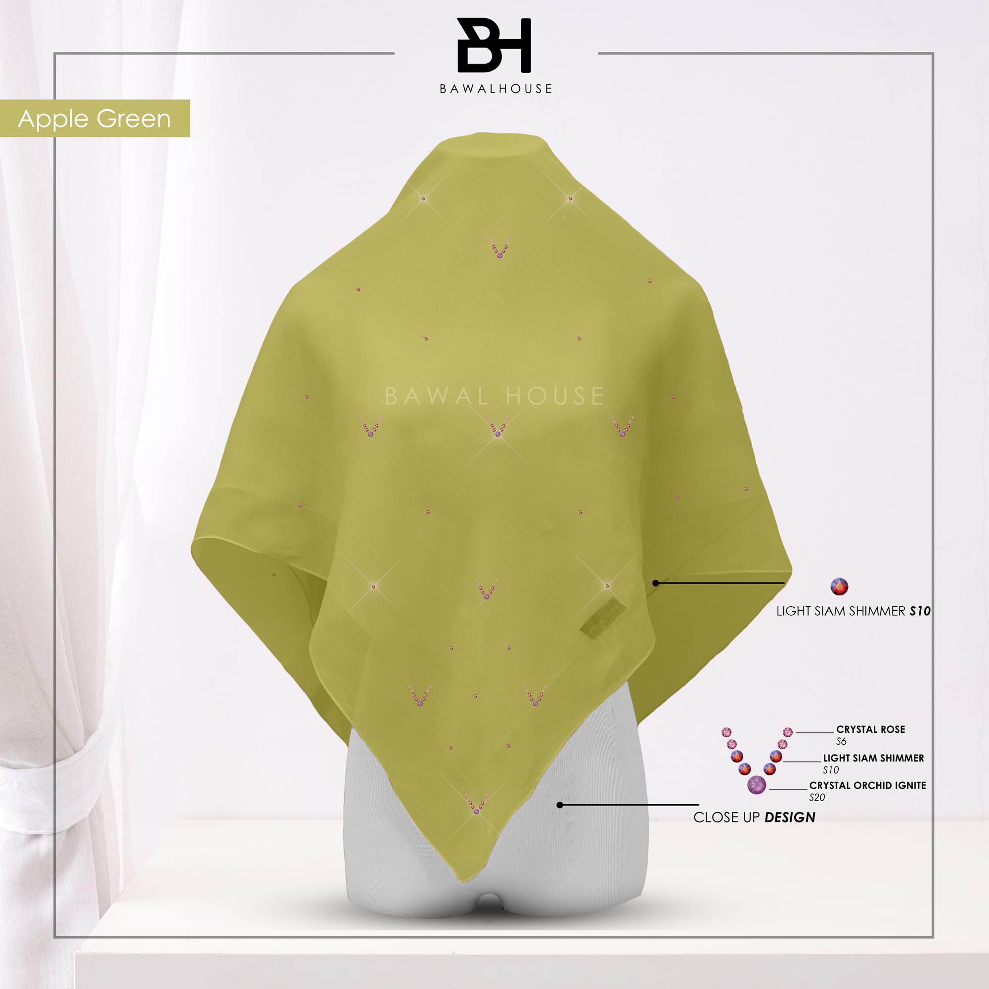 Bawal Safeeya Luxe BH52 (Apple Green)