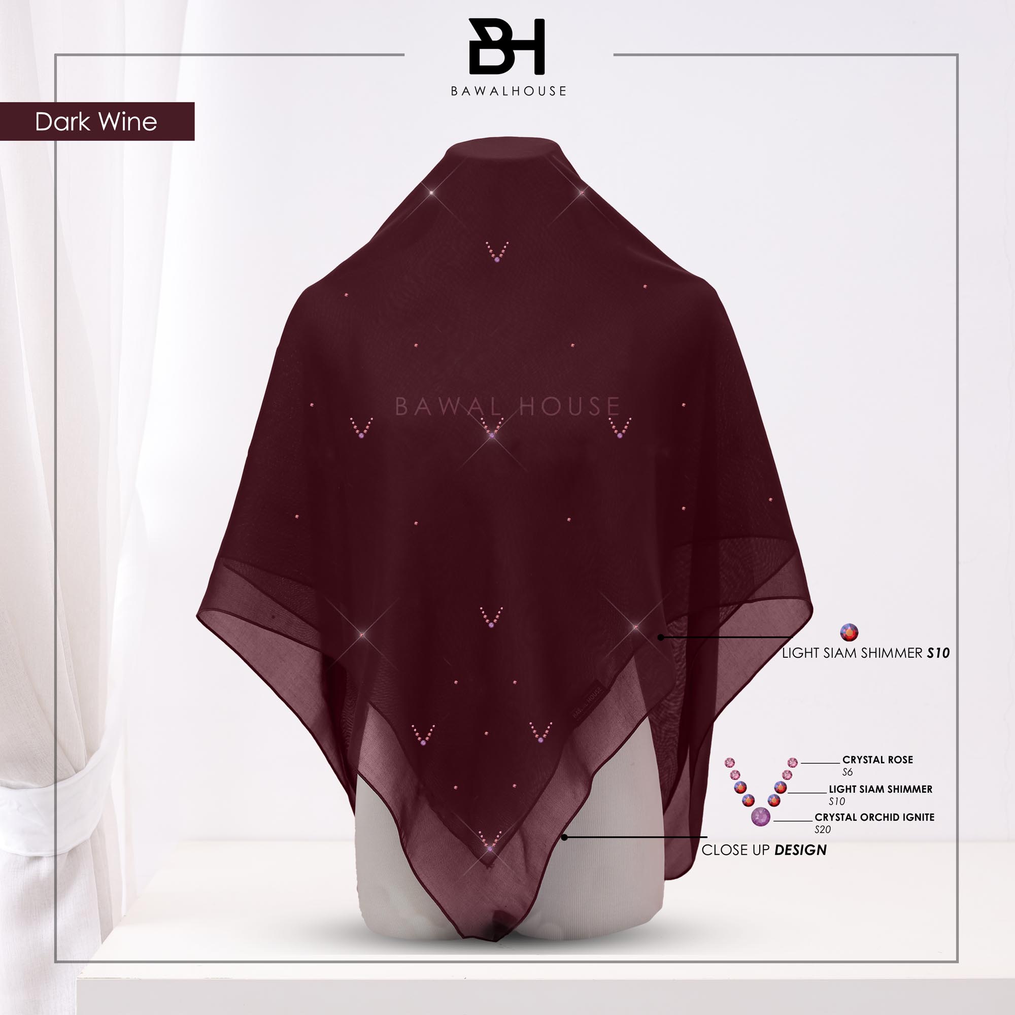 Bawal Safeeya Luxe BH32 (Dark Wine)