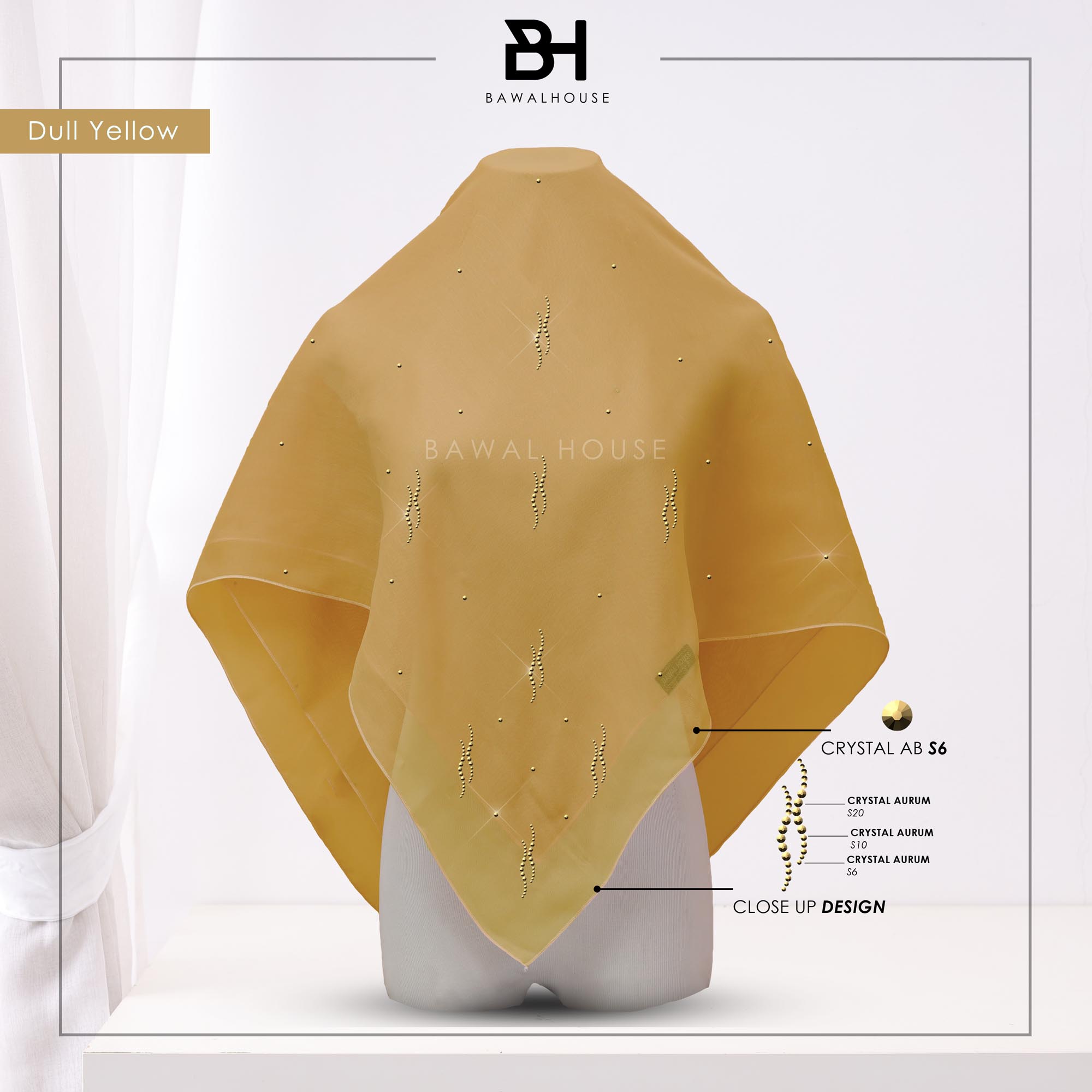 Bawal Dayang Luxe BH08 (Dull Yellow)