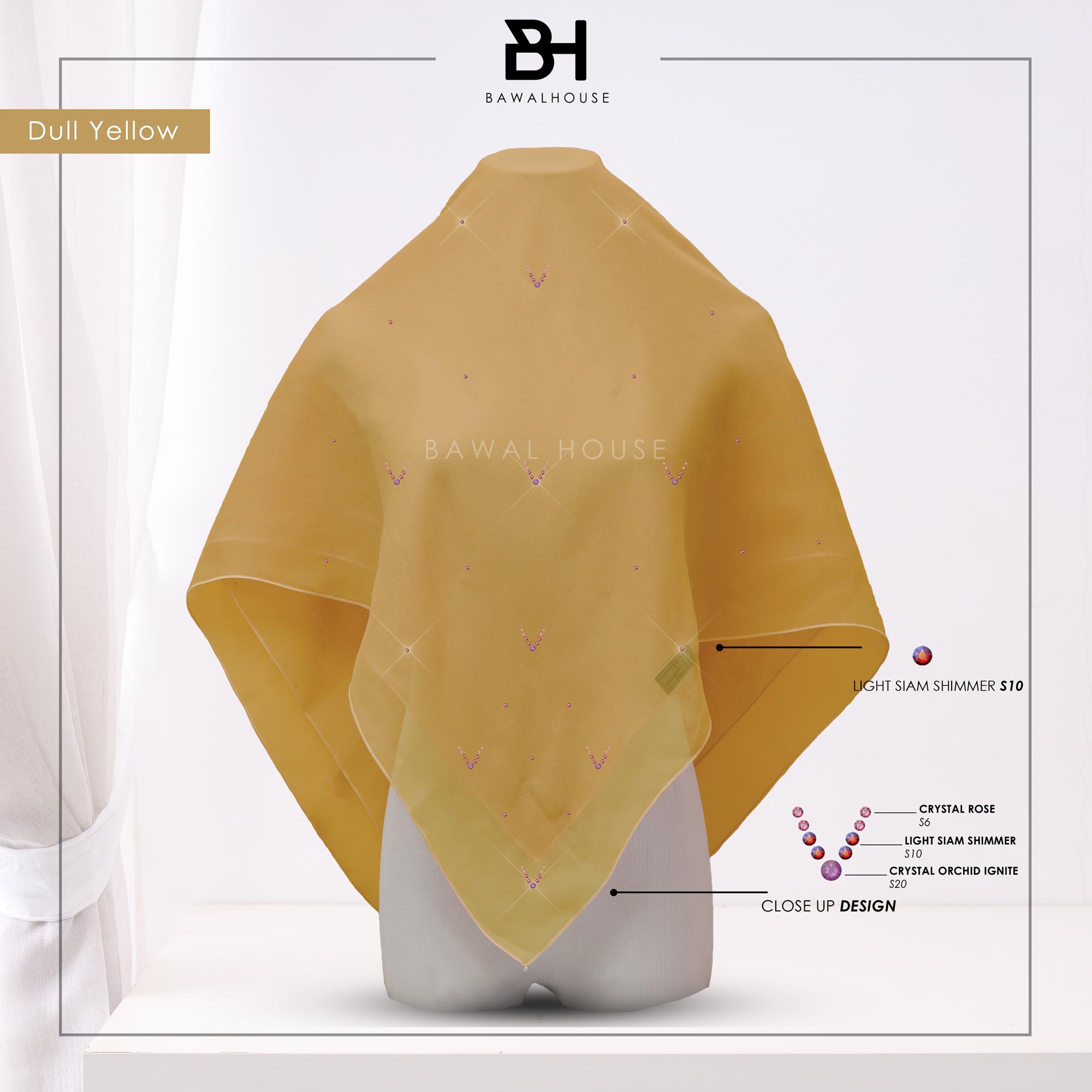 Bawal Safeeya Luxe BH08 (Dull Yellow)