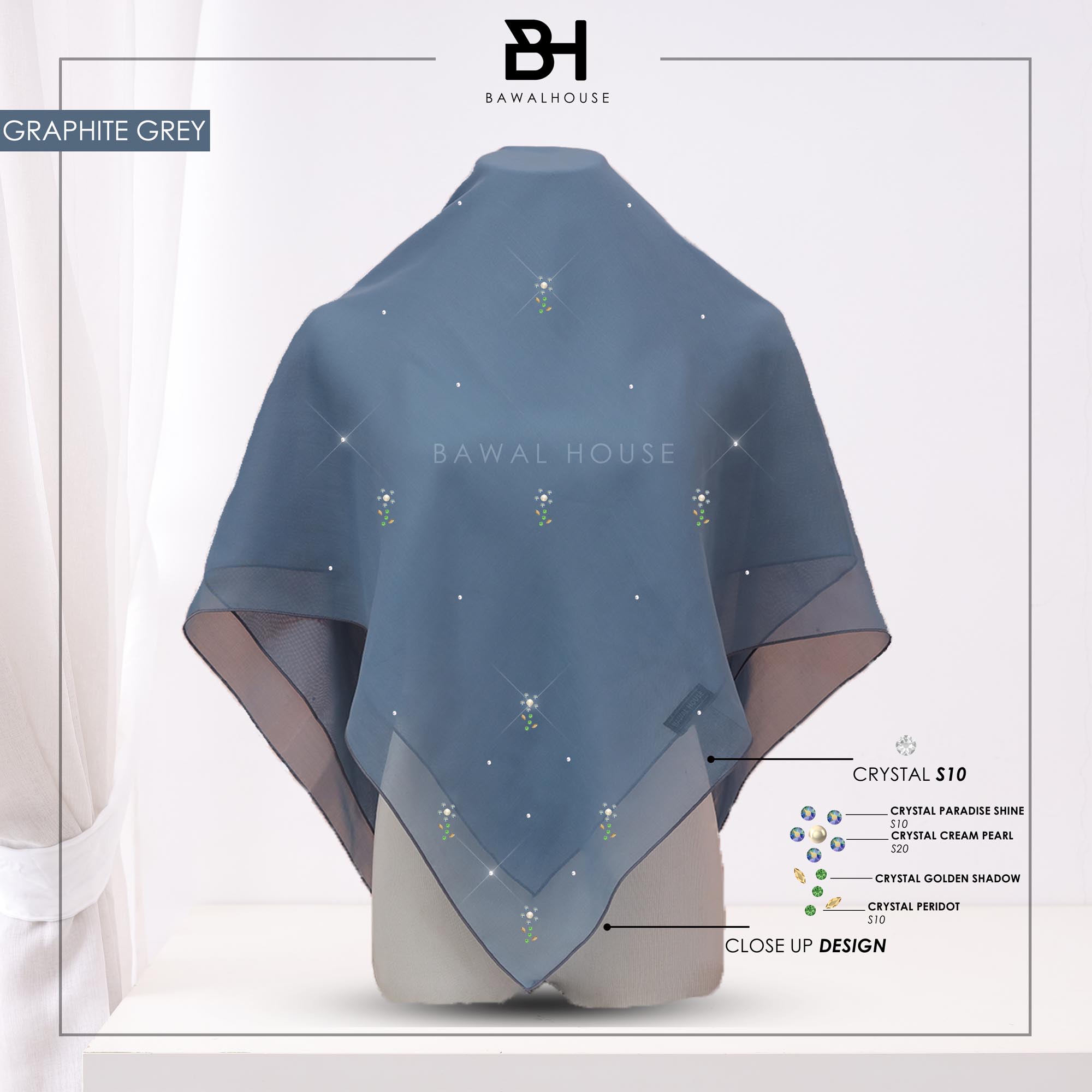 Bawal Rosella Luxe BH58 (Graphite Grey)