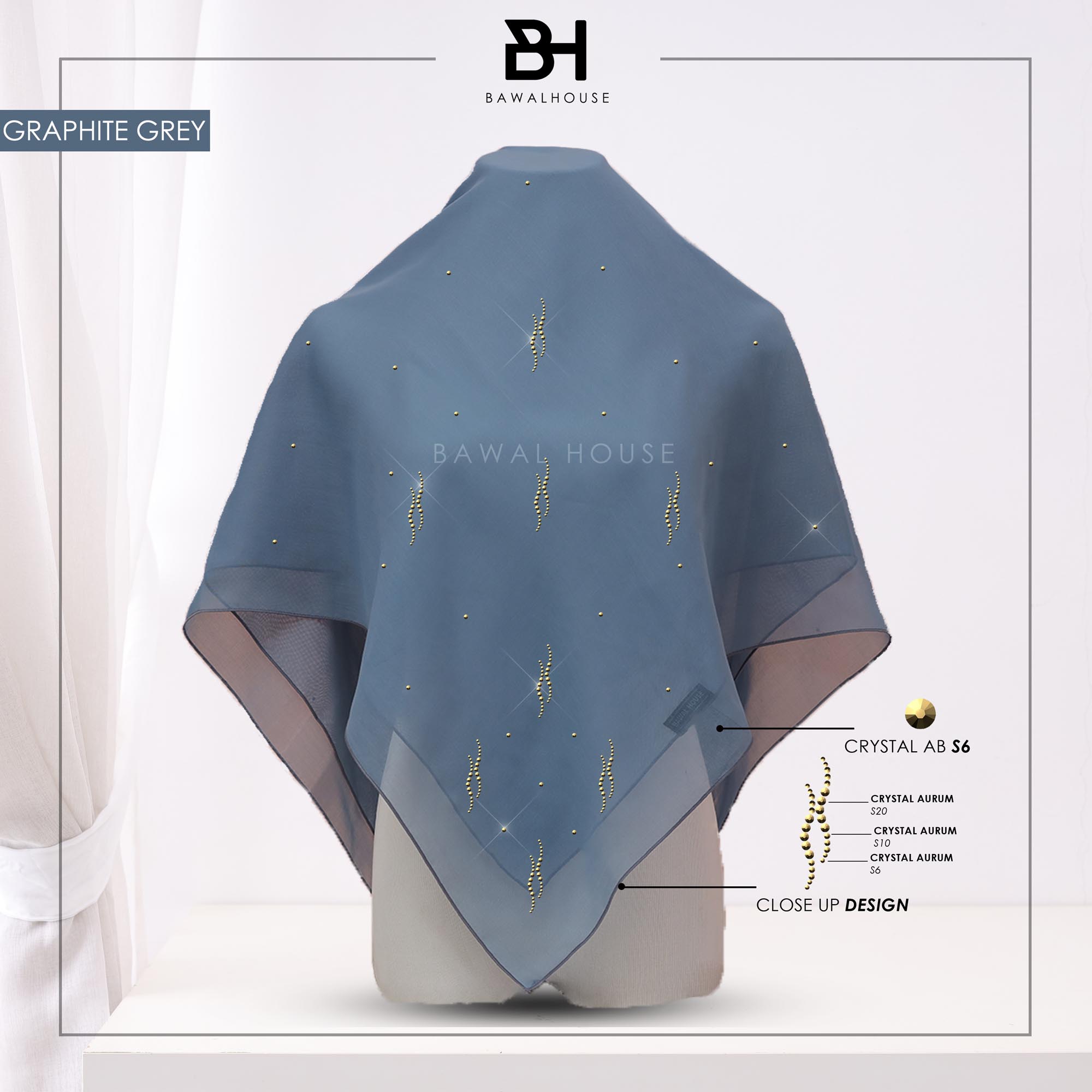 Bawal Dayang Luxe BH58 (Graphite Grey)