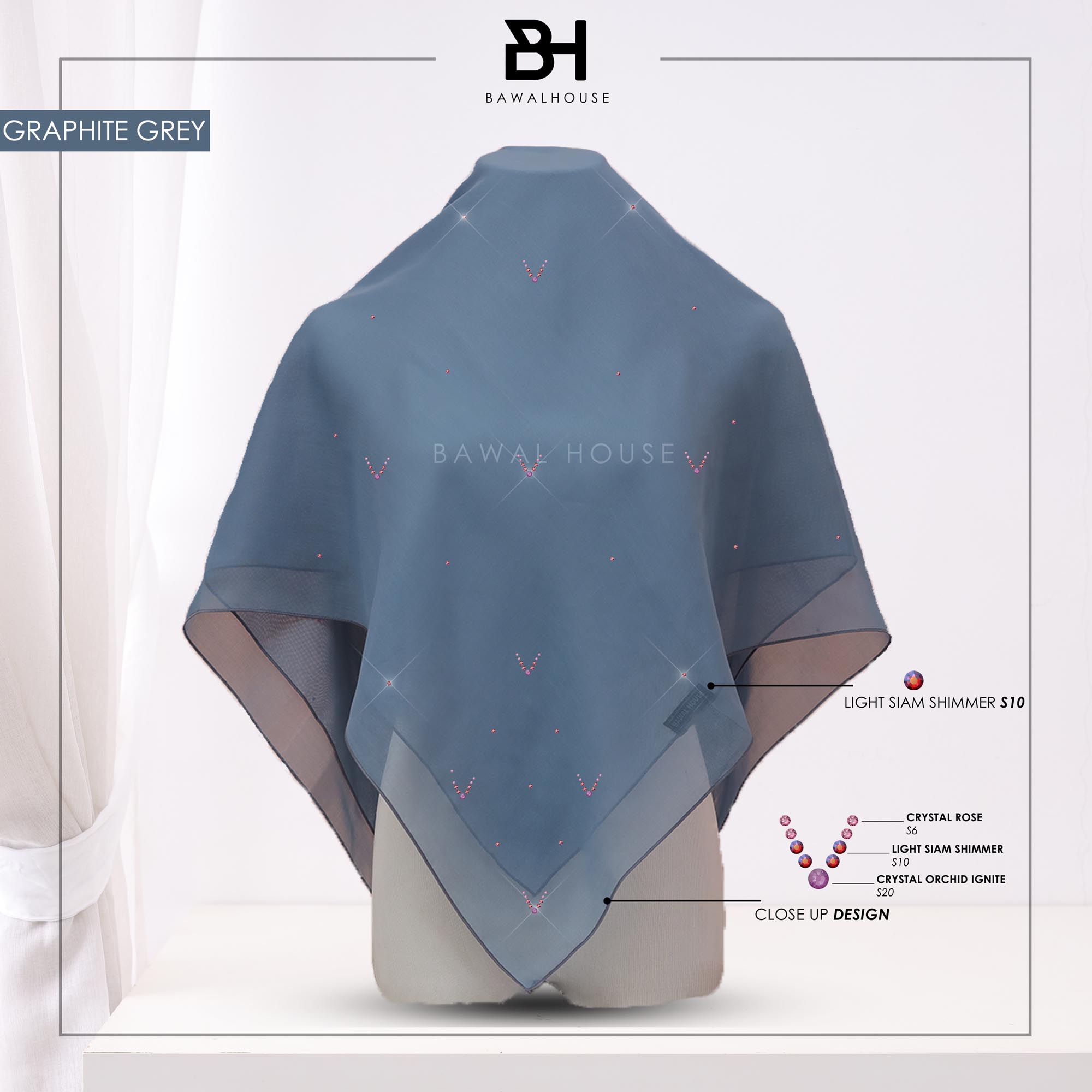 Bawal Safeeya Luxe BH58 (Graphite Grey)