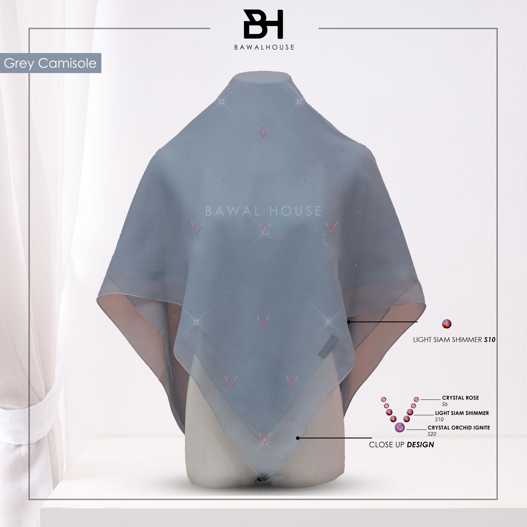 Bawal Safeeya Luxe BH57 (Grey Camisole)