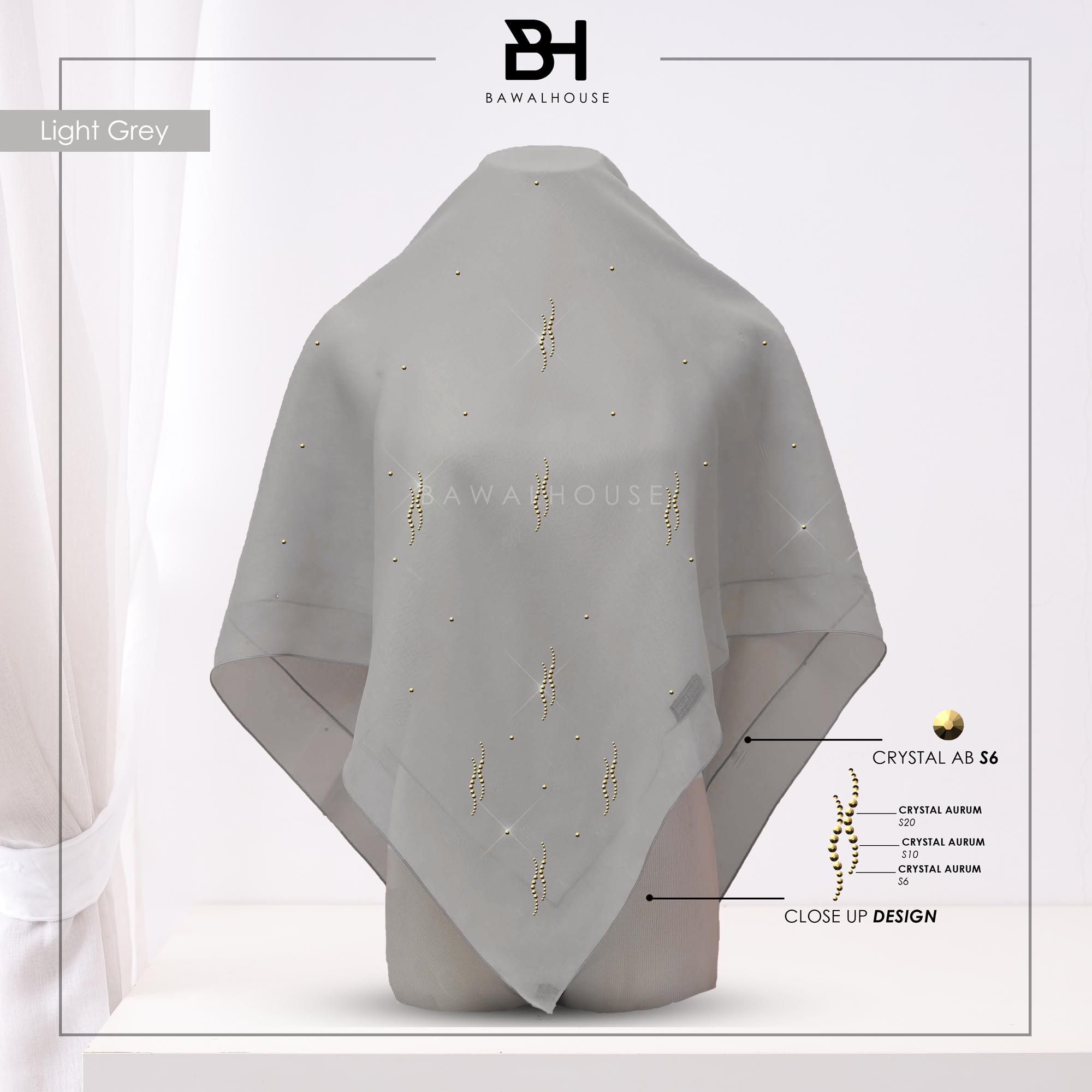 Bawal Dayang Luxe BH53 (Light Grey)