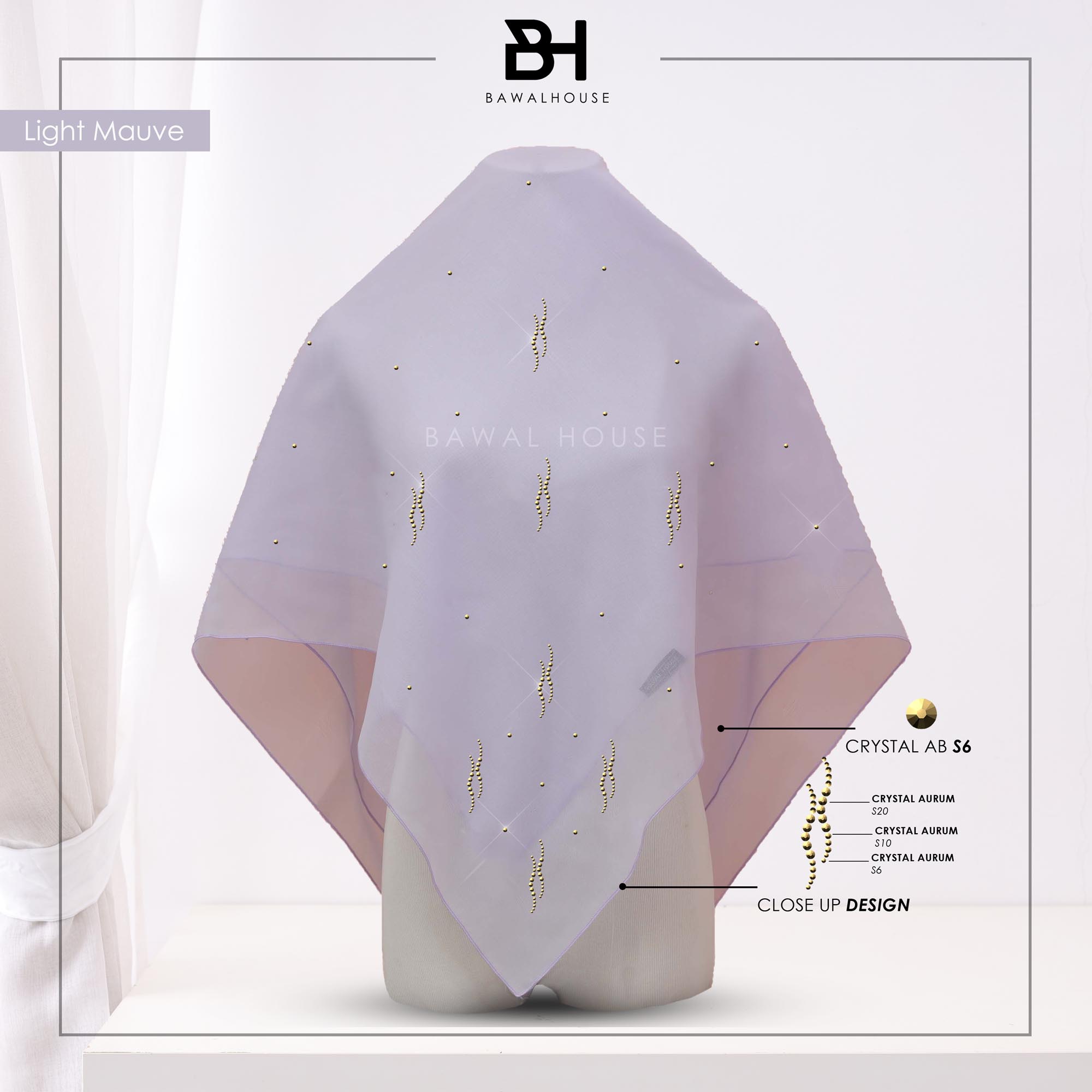 Bawal Dayang Luxe BH33 (Light Mauve)