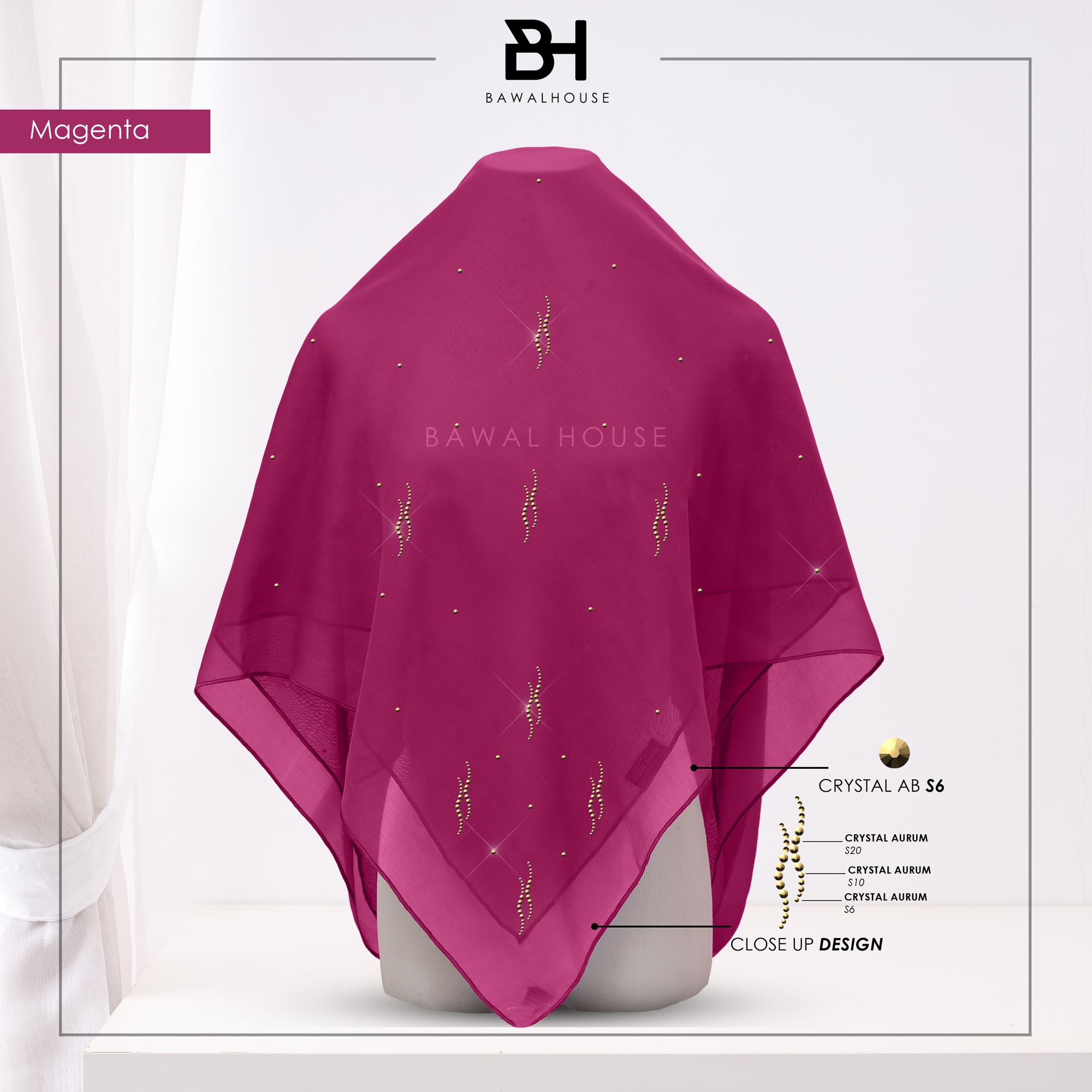 Bawal Dayang Luxe BH29 (Magenta)