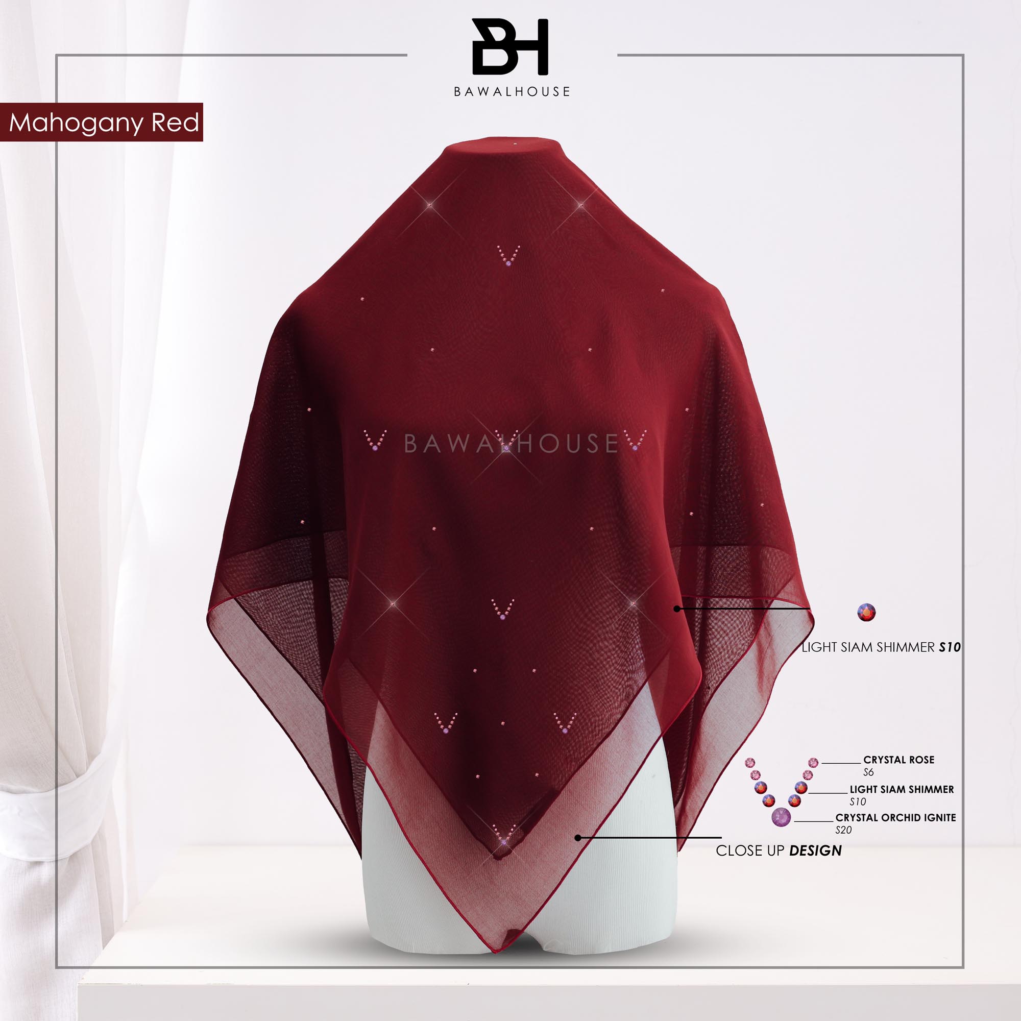 Bawal Safeeya Luxe BH31 (Mahogany Red)