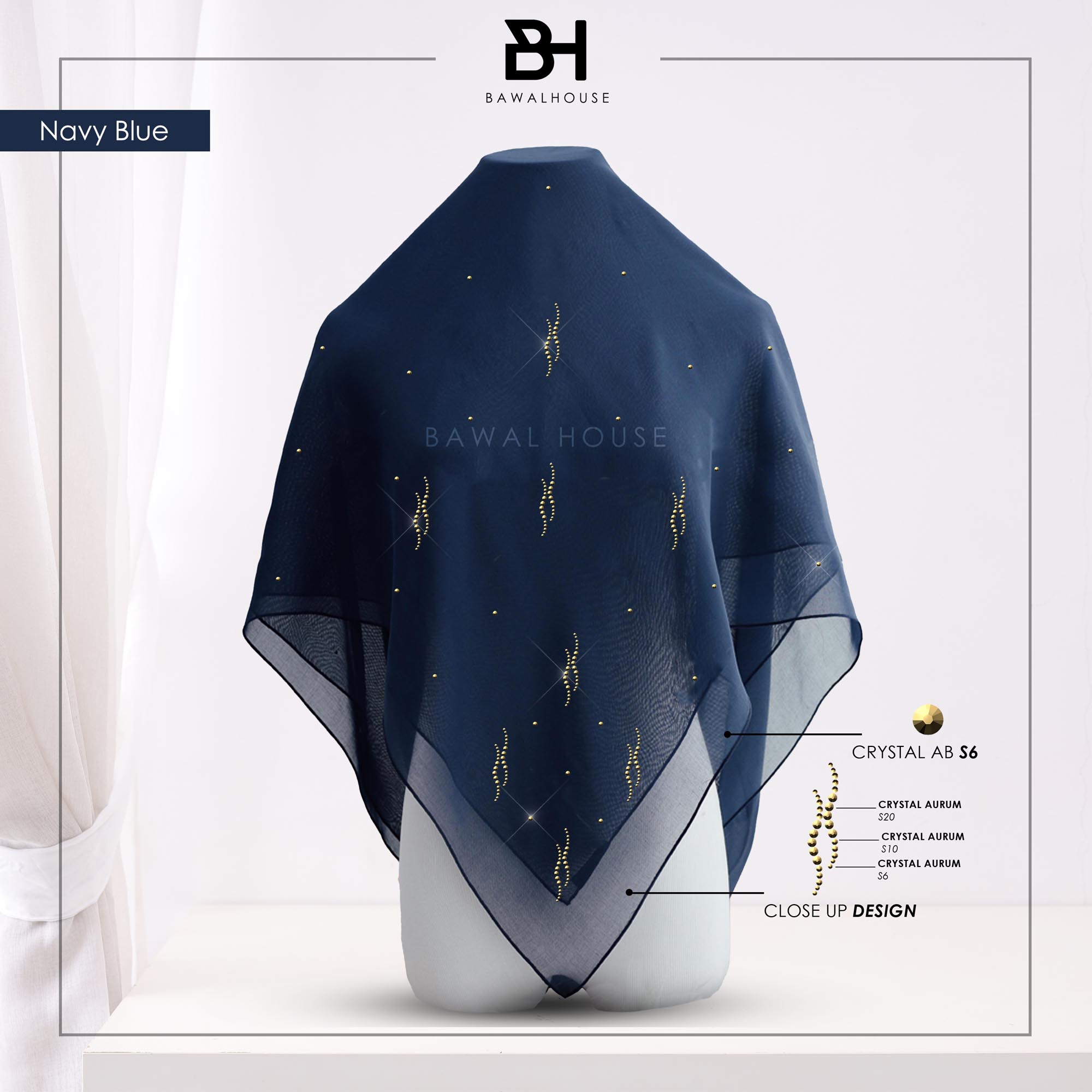 Bawal Dayang Luxe BH42 (Navy Blue)