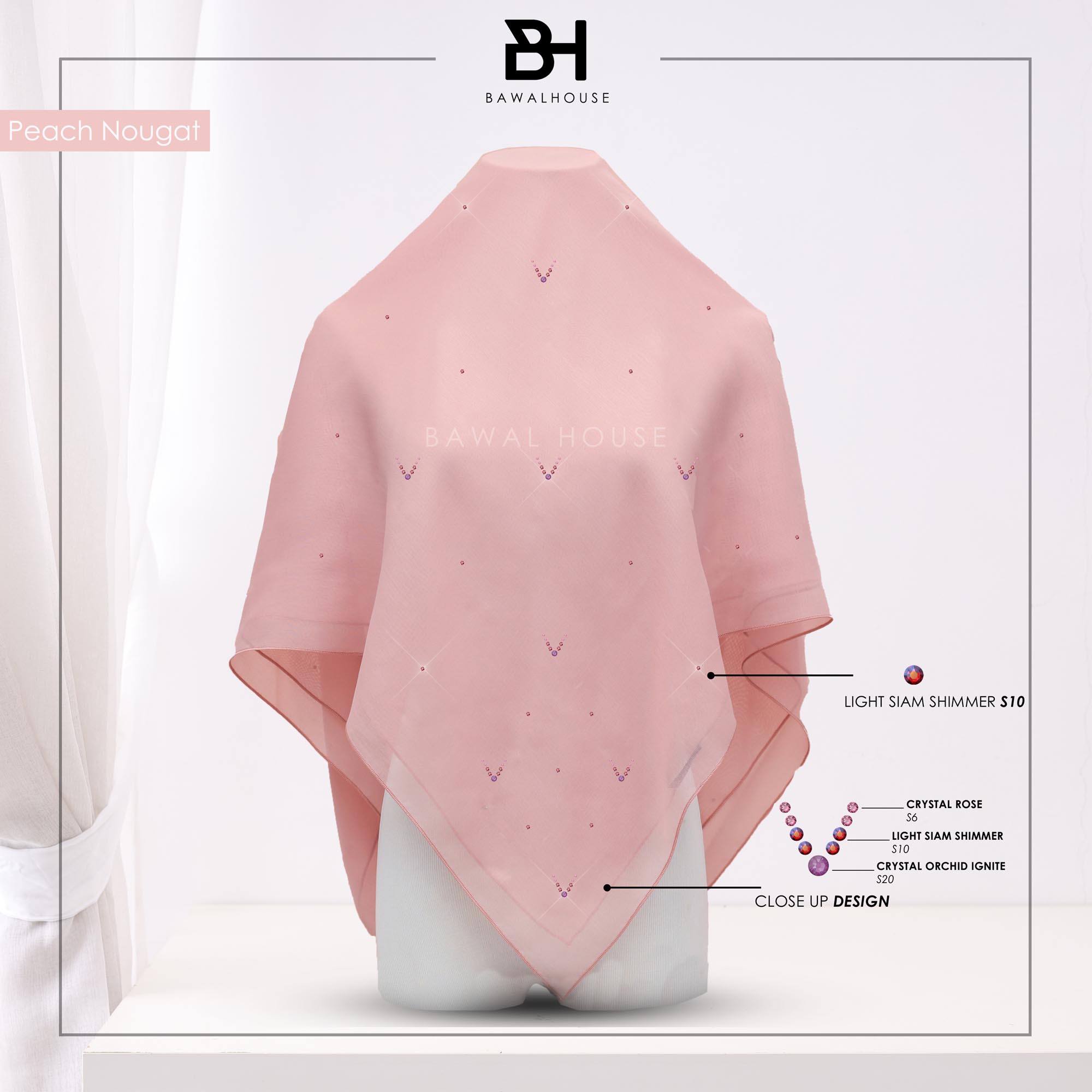 Bawal Safeeya Luxe BH17 (Peach Nougat)