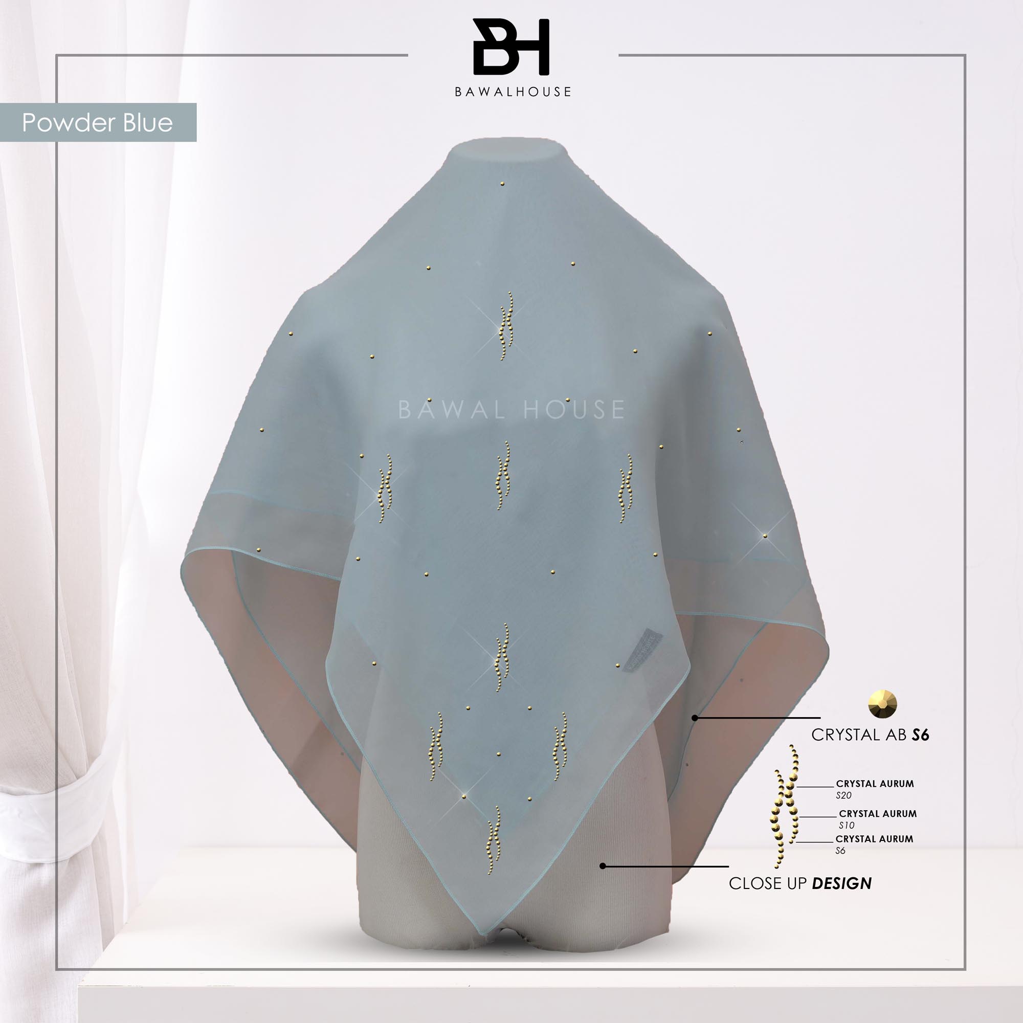 Bawal Dayang Luxe BH45 (Powder Blue)