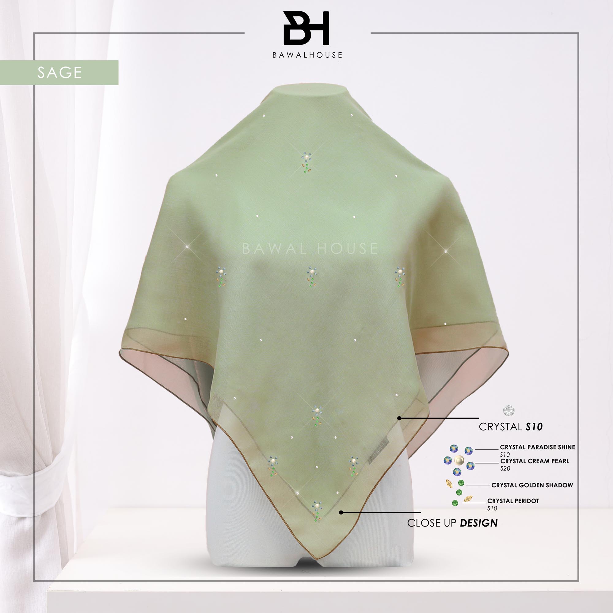 Bawal Rosella Luxe BH48 (Sage)