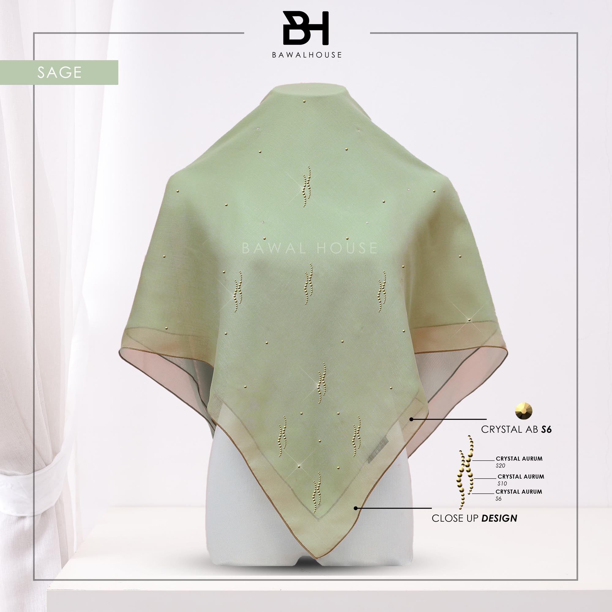 Bawal Dayang Luxe BH48 (Sage)