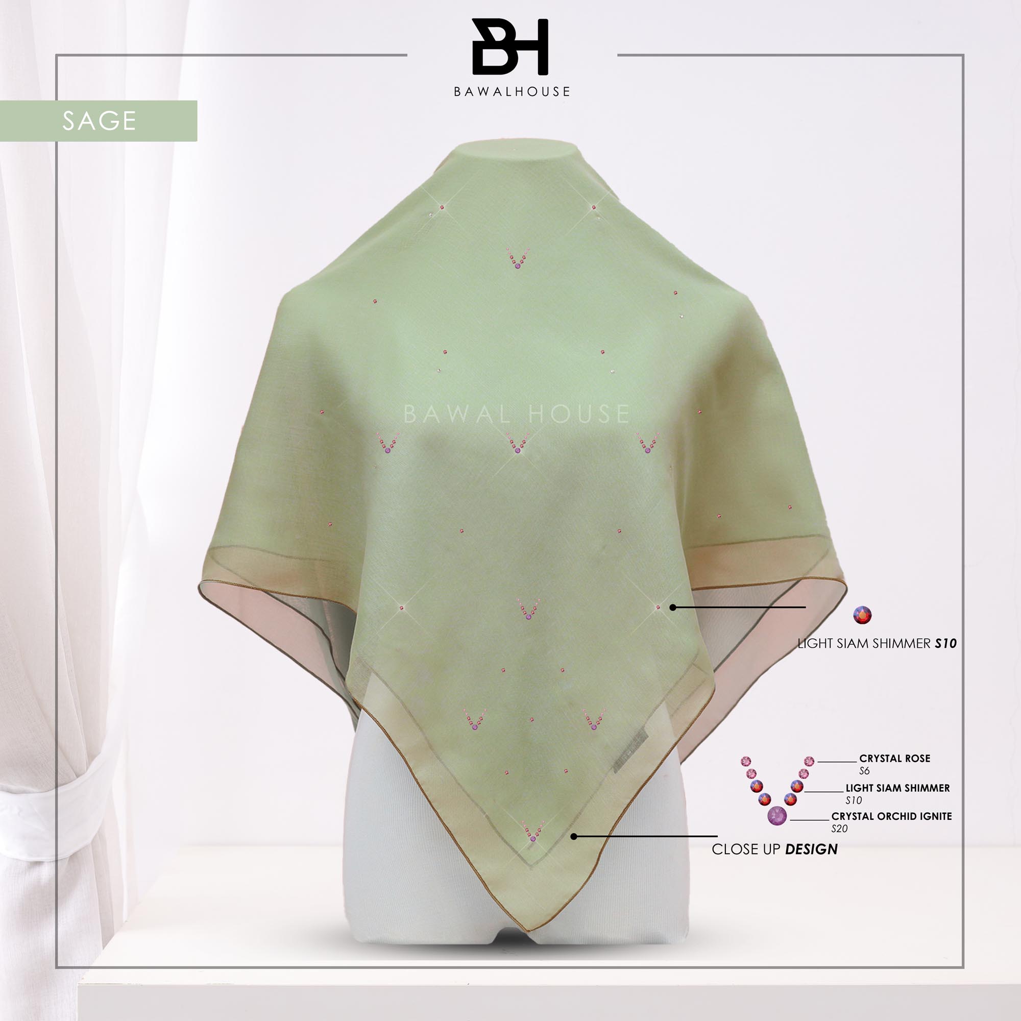 Bawal Safeeya Luxe BH48 (Sage)