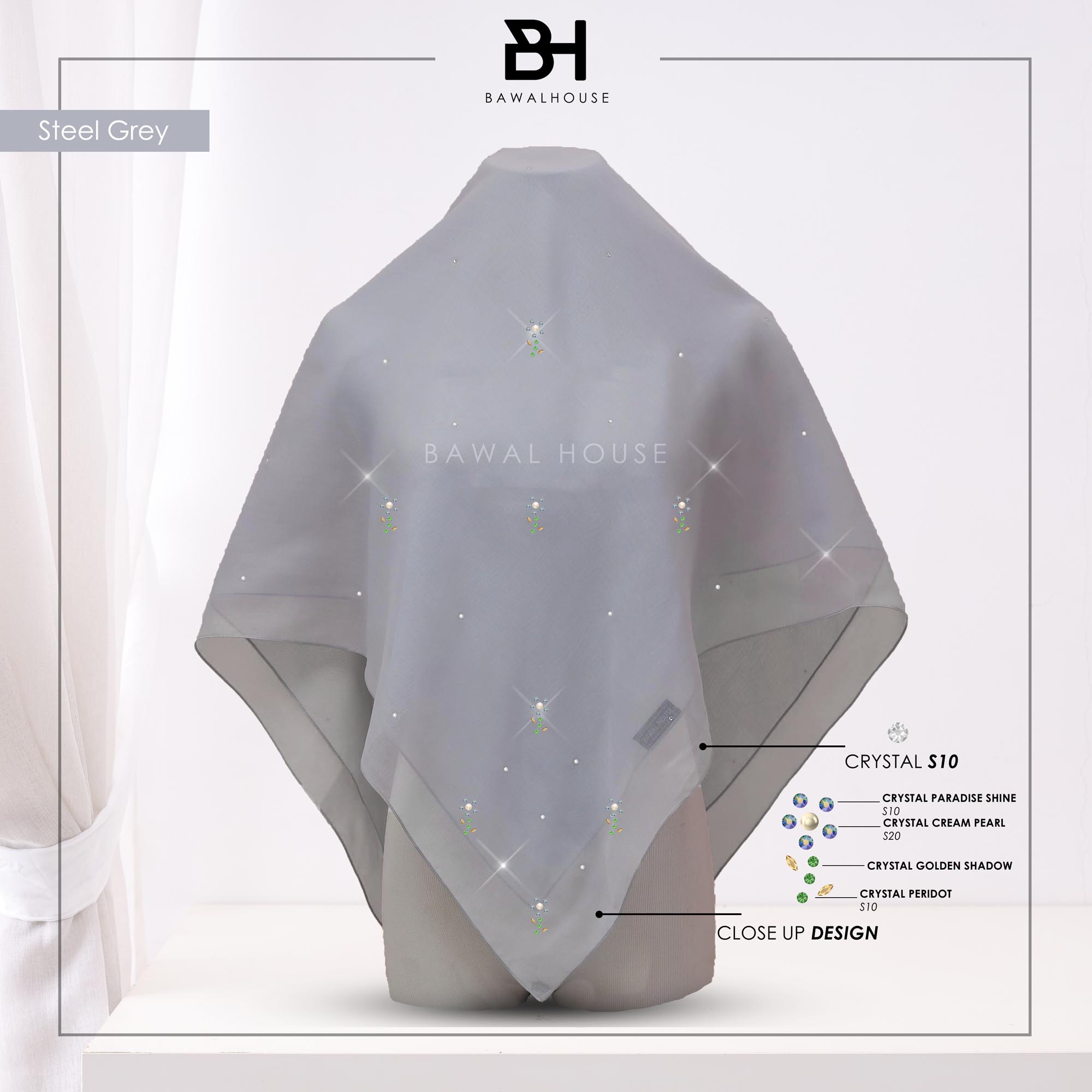 Bawal Rosella Luxe BH55 (Steel Grey)