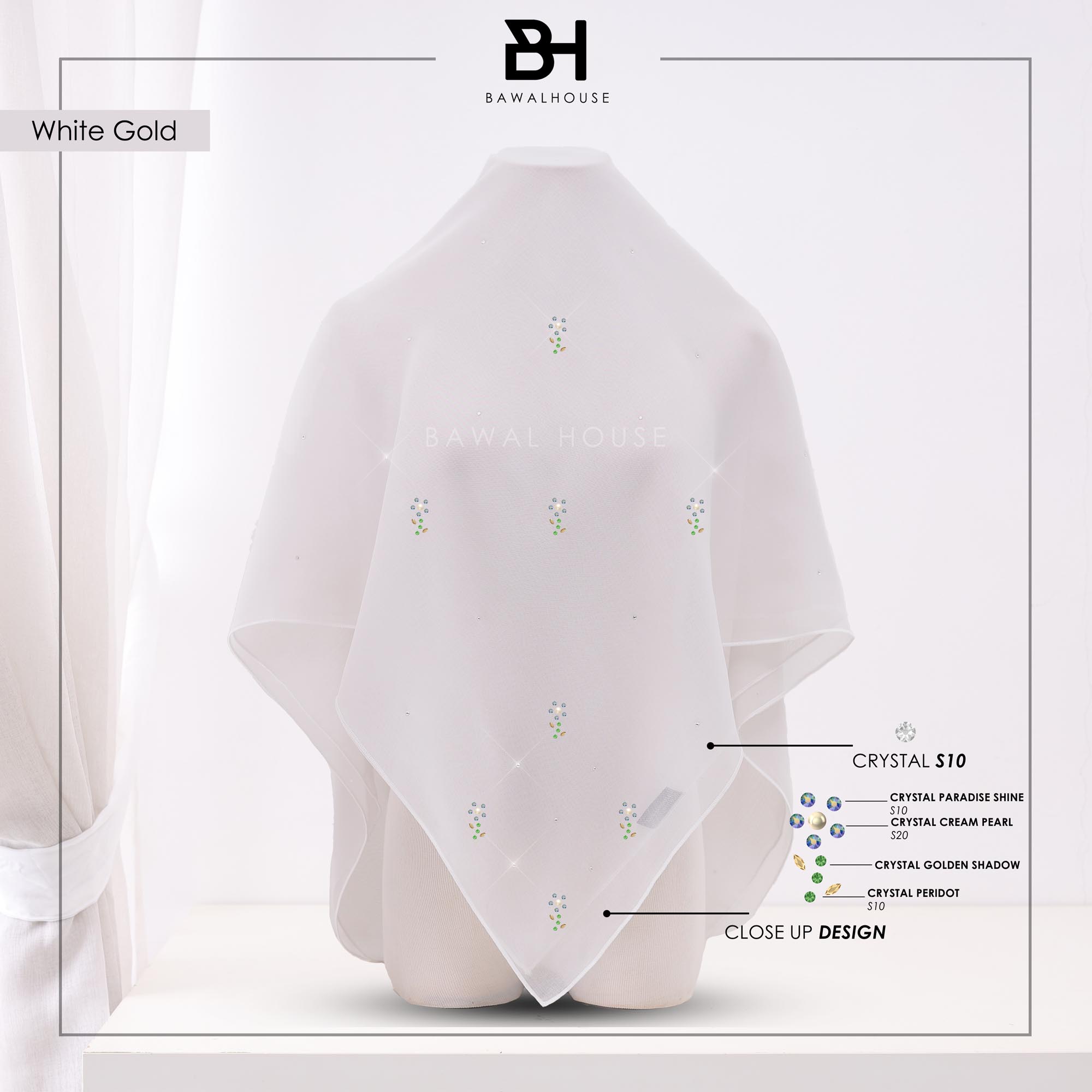 Bawal Rosella Luxe BH03 (White Gold)