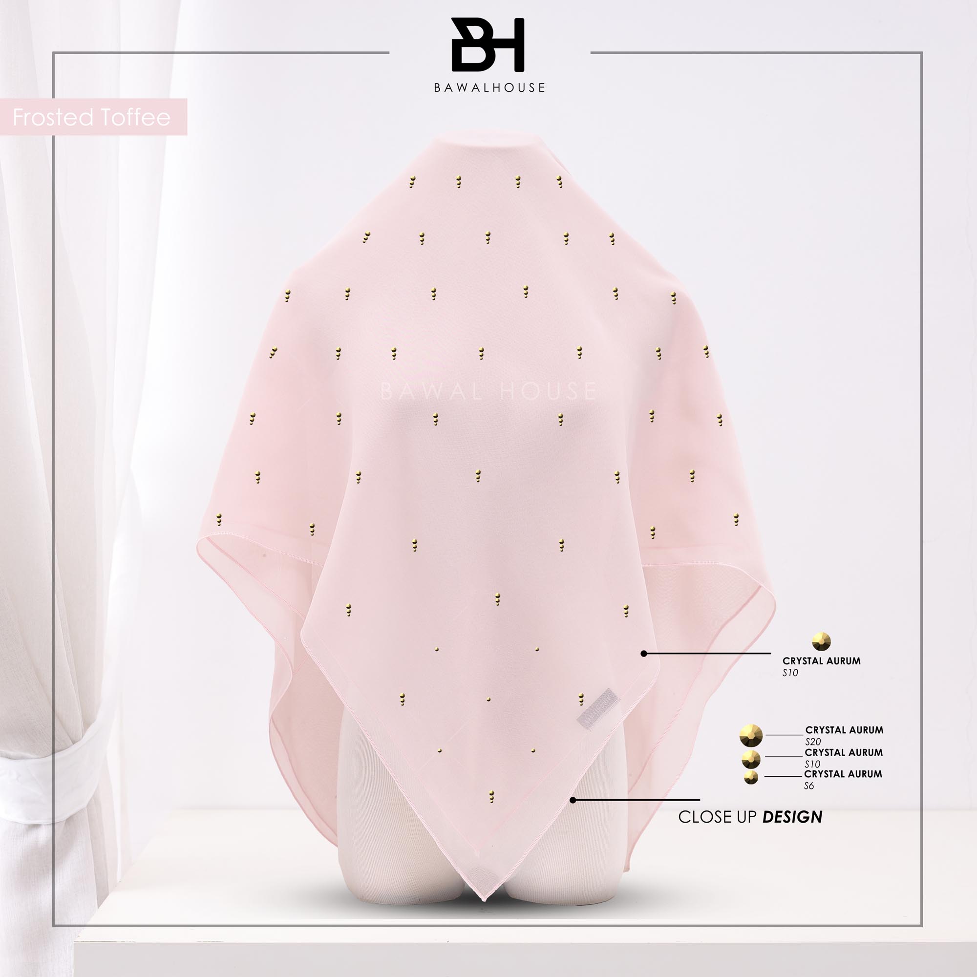 Bawal Mutiara Raindrop Luxe BH21 (Frosted Toffee)