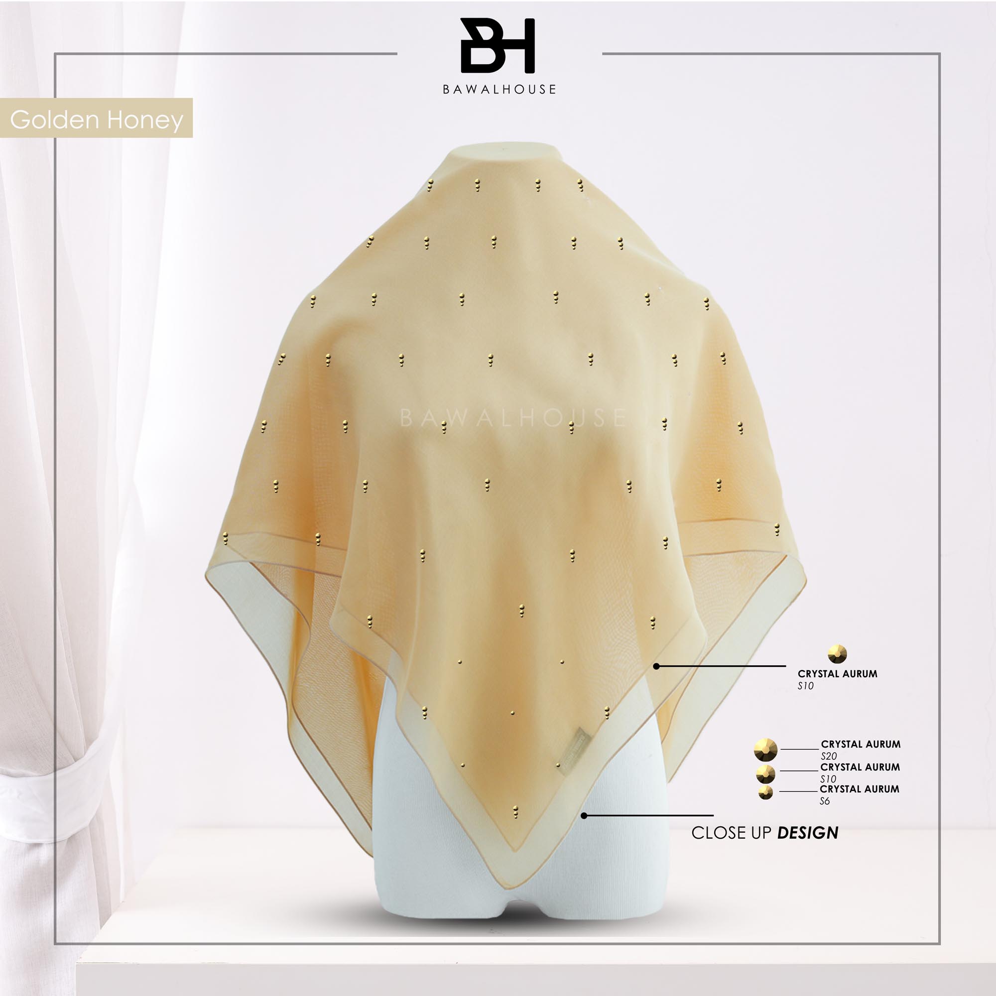 Bawal Mutiara Raindrop Luxe BH09 (Golden Honey)