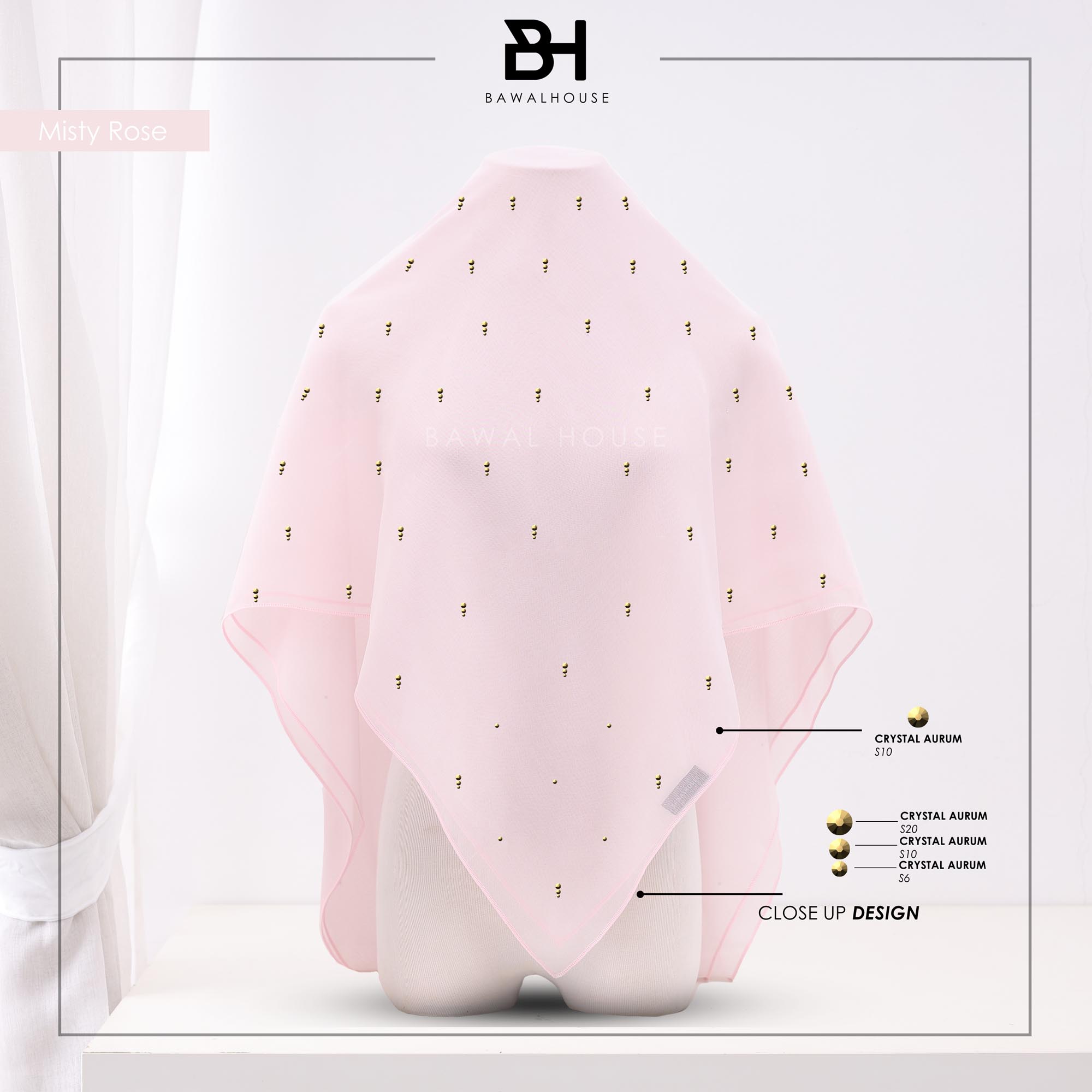 Bawal Mutiara Raindrop Luxe BH20 (Misty Rose)