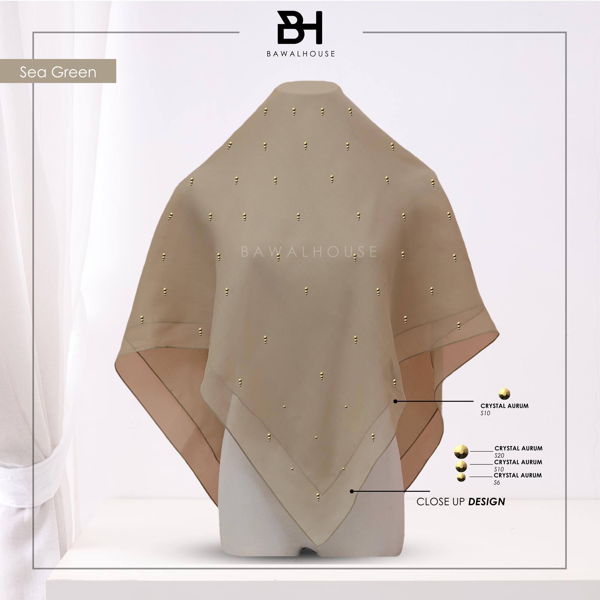 Bawal Mutiara Raindrop Luxe BH59 (Sea Green)