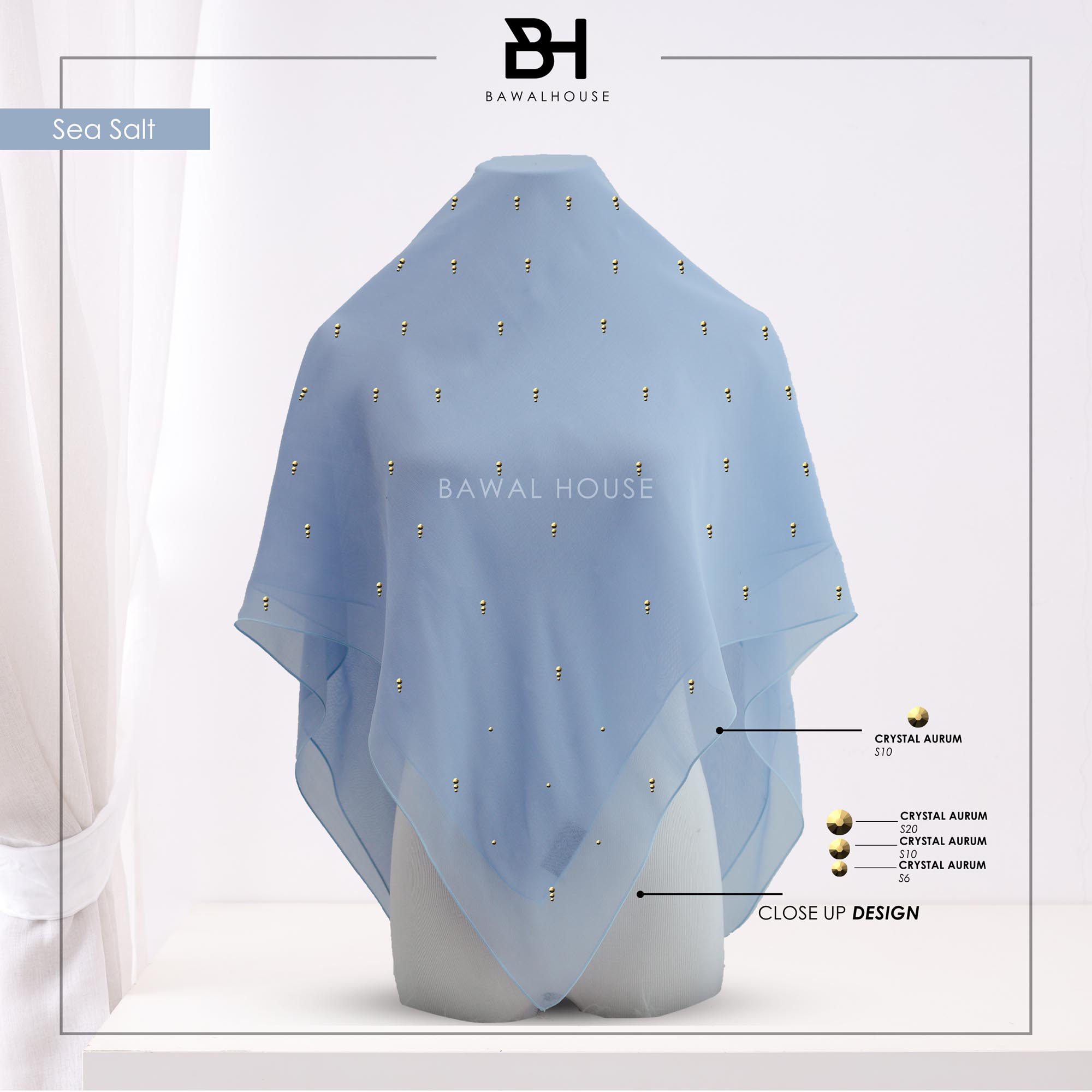 Bawal Mutiara Raindrop Luxe BH40 (Sea Salt)