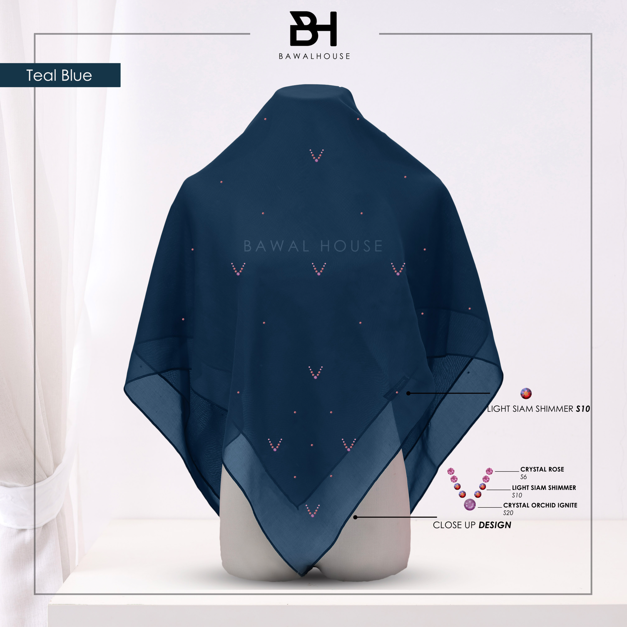 Bawal Safeeya Luxe BH76 (Teal Blue)