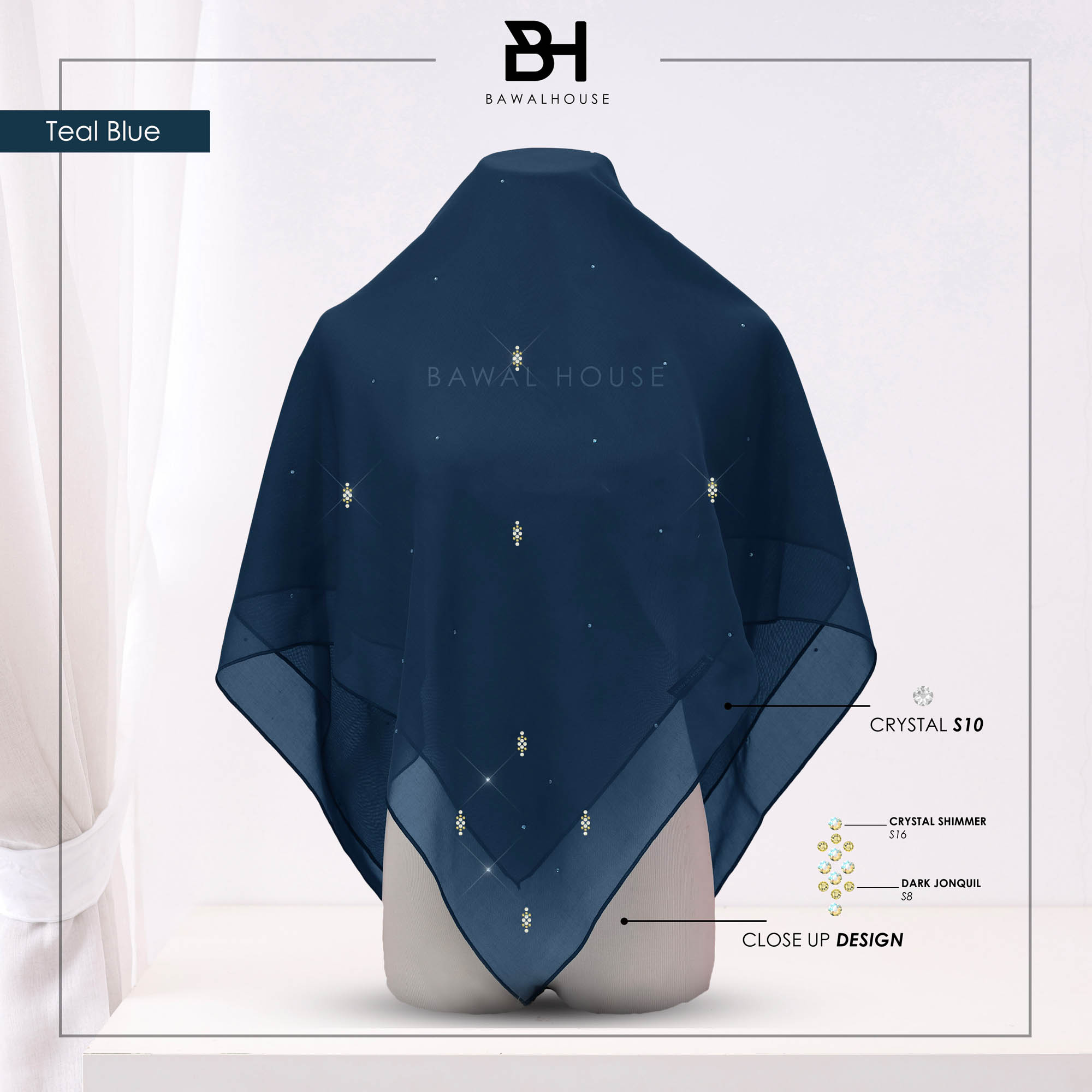 Bawal Qameela Luxe BH76 (Teal Blue)
